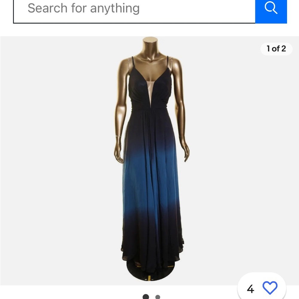 Betsy & Adam multi colored blue dress